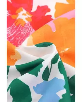 Azura Exchange Рубашка с цветочным принтом и оборками на рукавах-фонариках M разноцветный