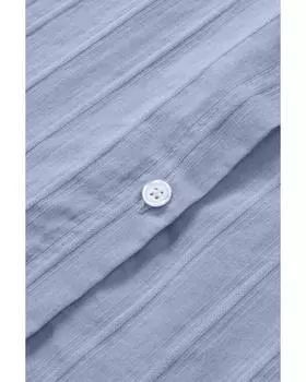 Azura Exchange Рубашка с длинным рукавом и карманом на пуговицах M синий