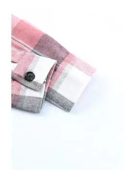 Azura Exchange Рубашка в клетку на пуговицах L розовый