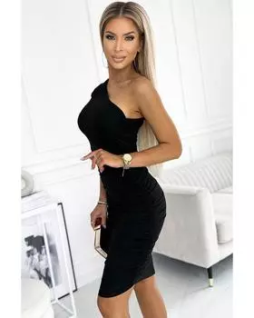 Azura Exchange Облегающее платье с рюшами XL чёрный