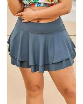 Azura Exchange Ruffled Beach Skirt 3X серый