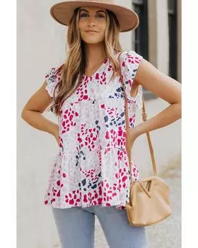 Azura Exchange Ruffled Spotted Print Tank Top S разноцветный