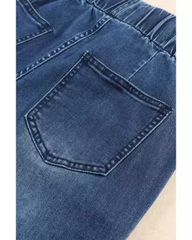 Azura Exchange Рваные джинсы с расклешенным низом 3XL синий