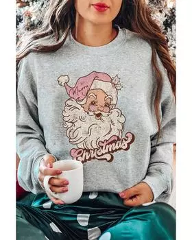 Azura Exchange Santa Clause Graphic Sweatshirt M серый