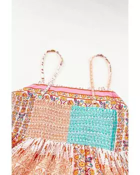 Azura Exchange Сарафан с квадратным вырезом и принтом в стиле пэчворк XL разноцветный