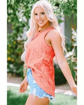 Azura Exchange Сатиновый топ с леопардовым принтом S розовый