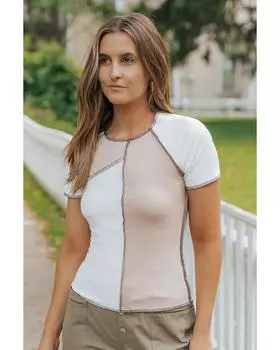 Azura Exchange Футболка облегающего кроя со швами и рубчиком XL белый