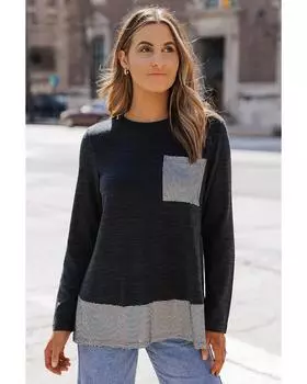 Azura Exchange Sequin Ruffle Hem Top L чёрный