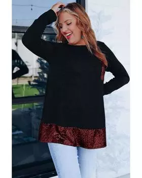 Azura Exchange Sequin Ruffle Hem Top M красный