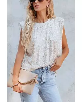 Azura Exchange Топ с пайетками XL абрикосовый