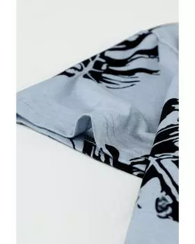 Azura Exchange Серая футболка с круглым вырезом и принтом тропических растений M серый