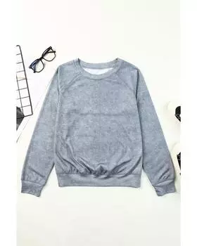 Azura Exchange Серая толстовка с круглым вырезом и длинными рукавами M серый