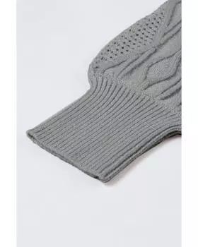 Azura Exchange серый плюс размер вязаный ажурный кардиган на пуговицах 2X серый