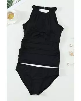 Azura Exchange Сетчатые рюши танкини купальники M чёрный