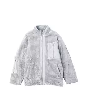 Azura Exchange Пальто из шерпы с карманом S серый