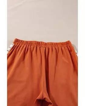 Azura Exchange Широкие брюки с завязками на шнурке и цветочной аппликацией большого размера Gold Flame 2X пламенный/золотой