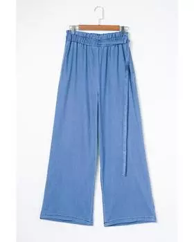 Azura Exchange Широкие джинсы Tencel с карманами 6 US синий