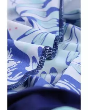 Azura Exchange Синий цветочный принт крест-накрест ажурный танкини купальник 2XL белый