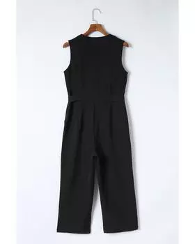 Azura Exchange Укороченный комбинезон без рукавов с поясом L чёрный