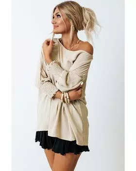 Azura Exchange Топ со сборками и запястьями S абрикосовый