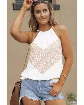 Azura Exchange Пятнистый принт Splice Halter Tank M белый