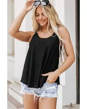 Azura Exchange Топ с люверсами и бретельками M чёрный