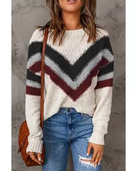 Azura Exchange Striped Drop Shoulder Sweater M чёрный