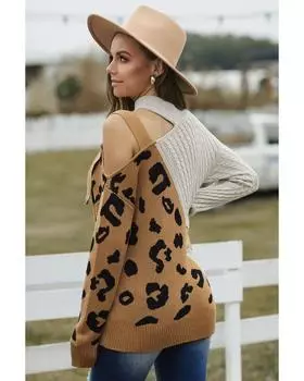 Azura Exchange Свитер с асимметричной пряжкой L белый