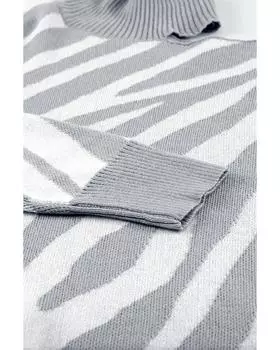 Azura Exchange Свитер с открытыми плечами и воротником-стойкой XL серый