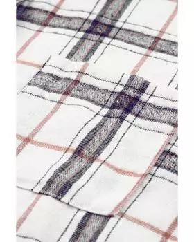 Azura Exchange Свободная кофта с клетчатым узором и разрезами 2XL белый