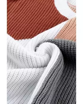 Azura Exchange Свободный крой вязаного свитера с цветными блоками S разноцветный