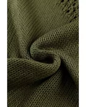 Azura Exchange Ажурная майка с кисточками, связанная крючком M зелёный