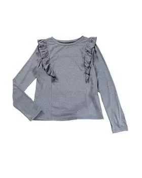 Azura Exchange Темно-серый однотонный топ с круглым вырезом и длинными рукавами XL темно серый