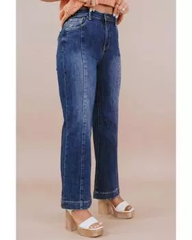 Azura Exchange Темно-синие джинсы больших размеров с широкими штанинами и высокой талией 3X темно-синий