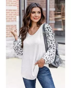 Azura Exchange Термотоп с длинным рукавом L леопардовый