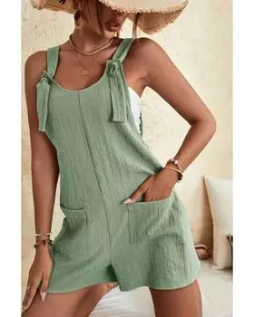 Azura Exchange Текстурированный комбинезон с регулируемыми бретелями S зелёный