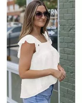 Azura Exchange Textured Flowy Tank Top M белый