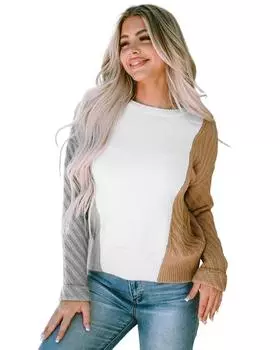 Azura Exchange Textured Multicolor Colorblock Sweater XL разноцветный