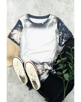 Azura Exchange Футболка с коротким рукавом и круглым вырезом, выбеленная в технике тай-дай L разноцветный