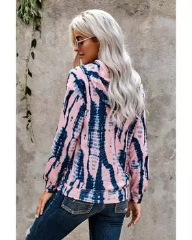 Azura Exchange Tie-dye Print Hoodie L розовый