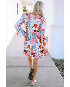 Azura Exchange Tiered Mini Dress L белый