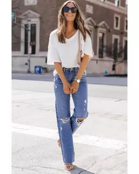 Azura Exchange Топ из вафельного трикотажа с заниженными плечами M белый