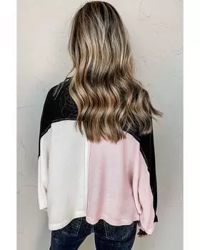 Azura Exchange Топ с цветными карманами-клапанами и воротником-стойкой XL разноцветный