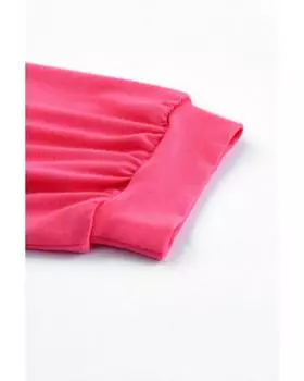 Azura Exchange Топ с длинным рукавом и V-образным вырезом M ярко-розовый