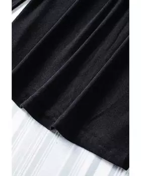 Azura Exchange Топ с длинными рукавами и пайетками на плечах S чёрный