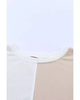 Azura Exchange Топ с длинными рукавами в стиле пэчворк с цветными блоками XL оранжевый