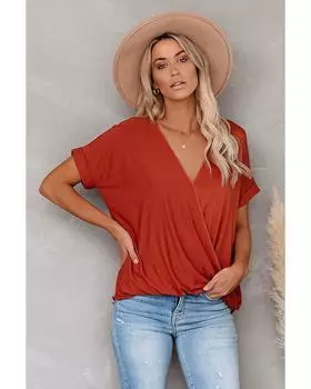 Azura Exchange Топ с драпировкой M красный