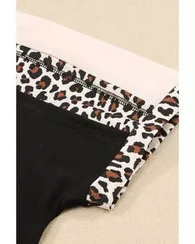 Azura Exchange Топ с леопардовым принтом на рукавах XL чёрный