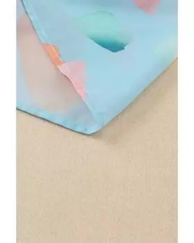 Azura Exchange Топ с оборками и рукавами-крылышками M небесно-голубой