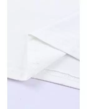 Azura Exchange Топ с V-образным вырезом и кружевной отделкой L белый